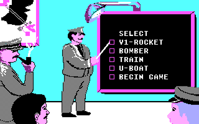 Ace of Aces IBM PC/Compatibles Screenshot: First, select a mission...