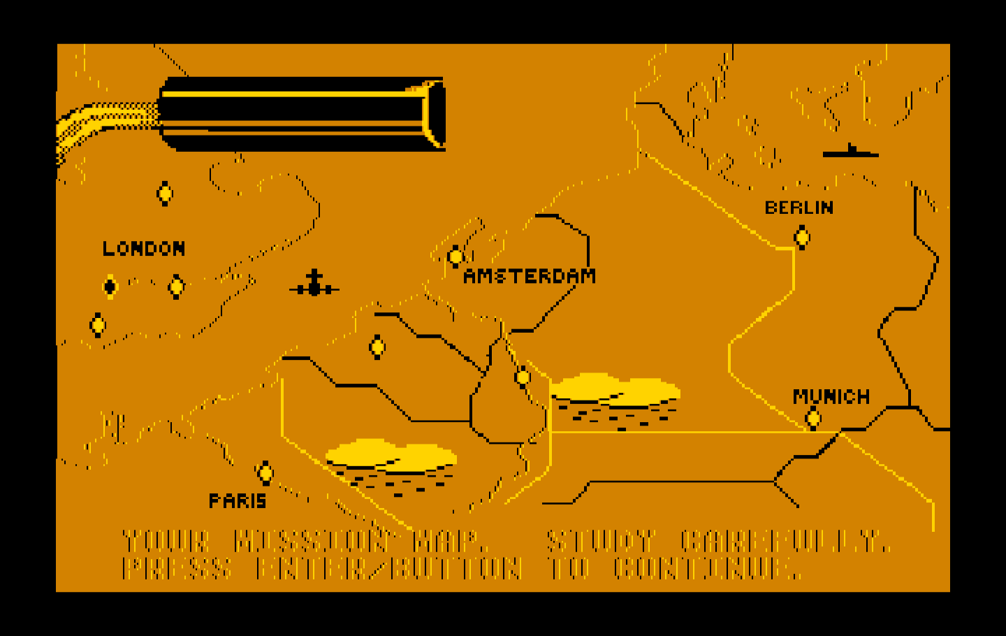 Ace of Aces IBM PC/Compatibles Screenshot: Mission map.