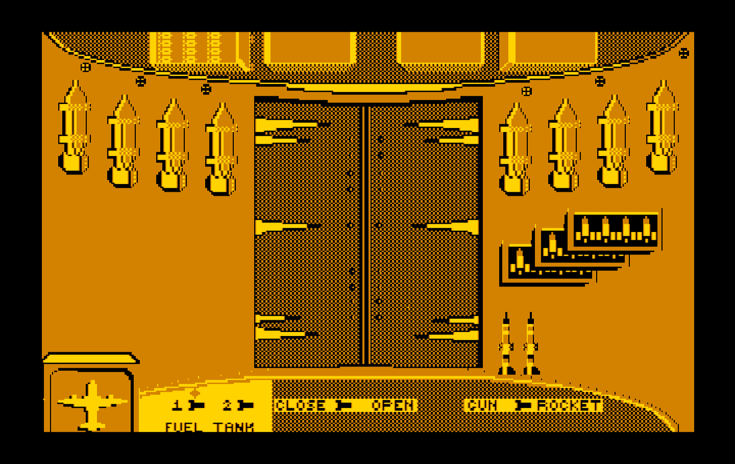 Ace of Aces IBM PC/Compatibles Screenshot: Bomber view.