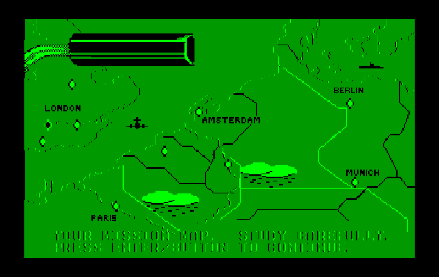 Ace of Aces IBM PC/Compatibles Screenshot: Mission map.