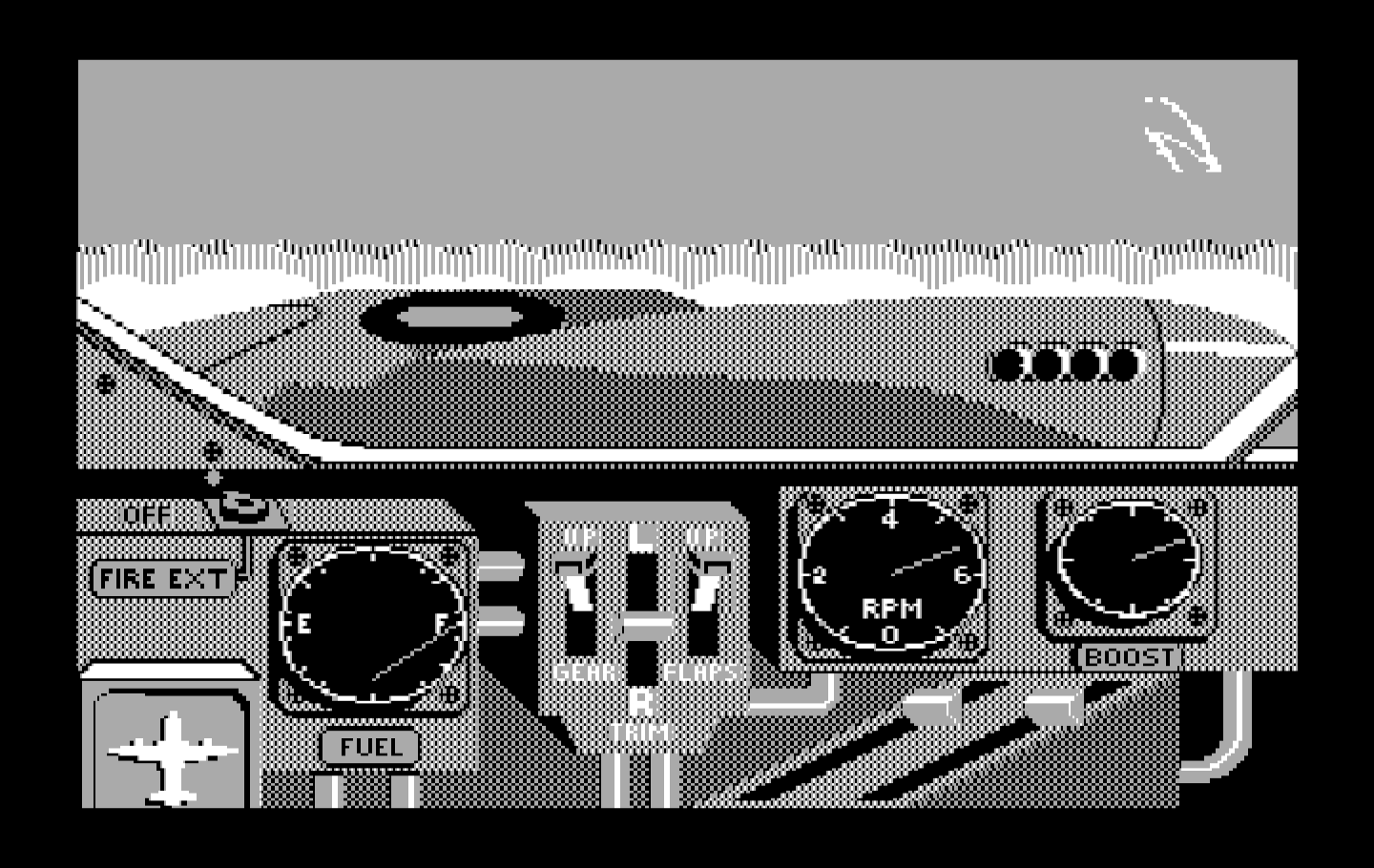 Ace of Aces IBM PC/Compatibles Screenshot: Side view.