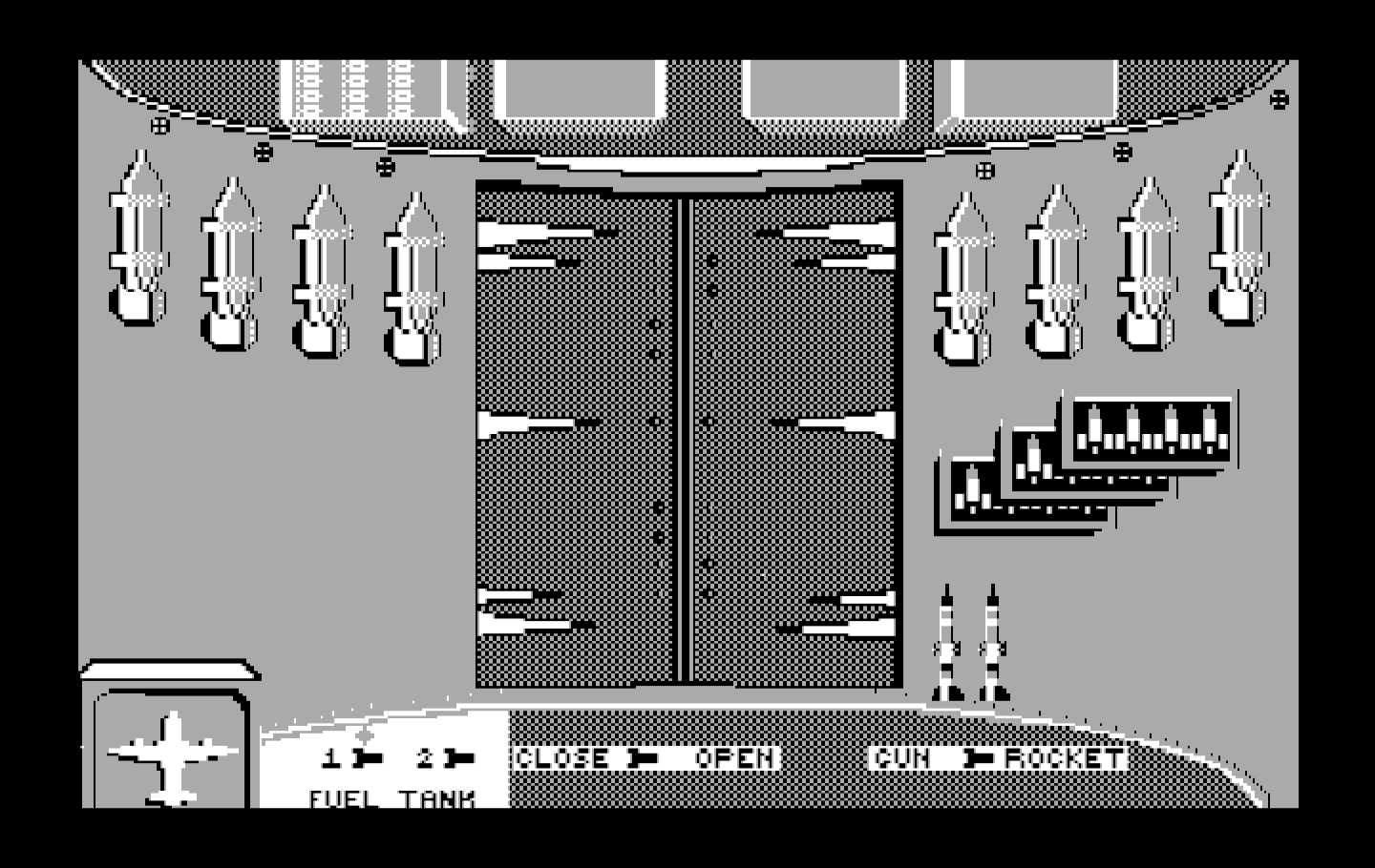 Ace of Aces IBM PC/Compatibles Screenshot: Bomber view.