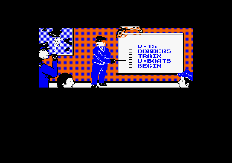 Ace of Aces Amstrad CPC Screenshot: First, select a mission...