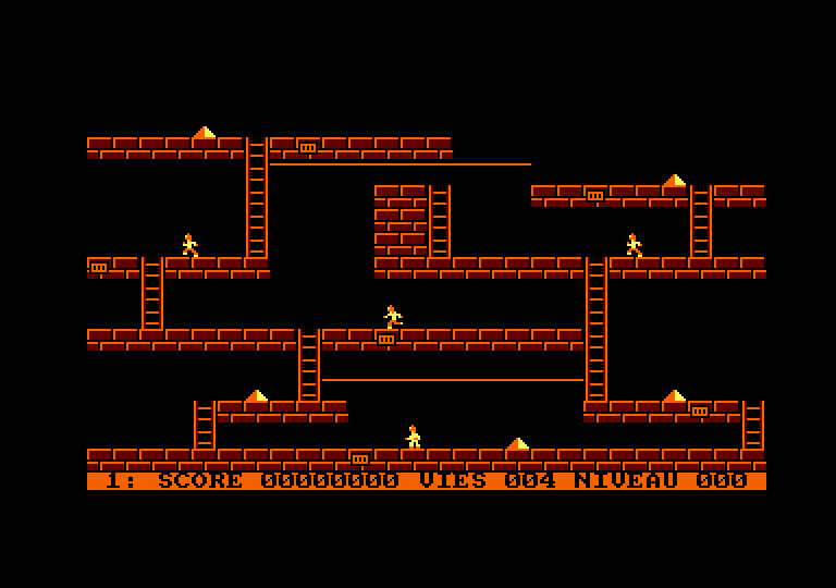Lode Runner Amstrad CPC Screenshot: Game start.