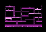 Lode Runner for Amstrad CPC - Running along platforms on the second screen.