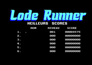 Lode Runner for Amstrad CPC - Game over; here's the high score table.