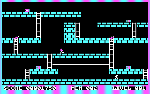 Lode Runner IBM PC/Compatibles Screenshot: Starting a game.