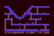 Lode Runner for Atari 8-bit - Blast holes in the platform to slow opponents down...