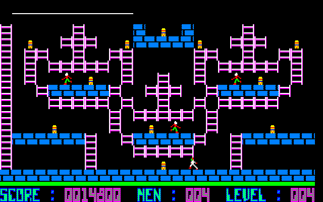 Lode Runner Sharp X1 Screenshot: The start of level 4.