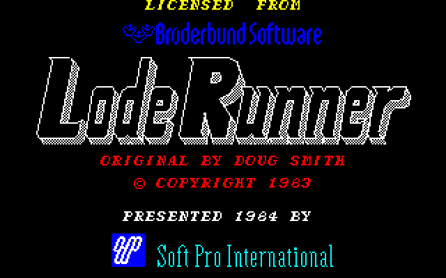 Lode Runner Sharp X1 Screenshot: Title screen.