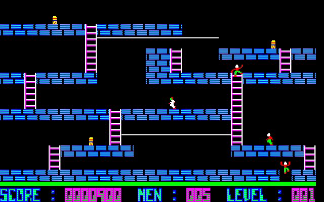 Lode Runner Sharp X1 Screenshot: The chase is on!