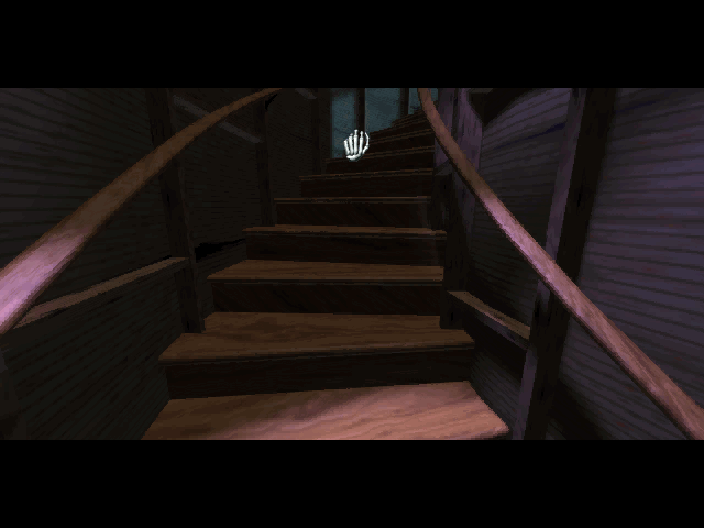 7th Guest, The IBM PC/Compatibles Screenshot: Walking up a staircase to the attic...