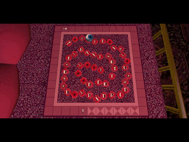 7th Guest, The IBM PC/Compatibles Screenshot: Puzzle start; what is the goal here?