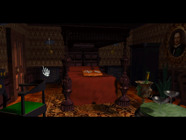 7th Guest, The IBM PC/Compatibles Screenshot: Is that another puzzle sitting on the bed?