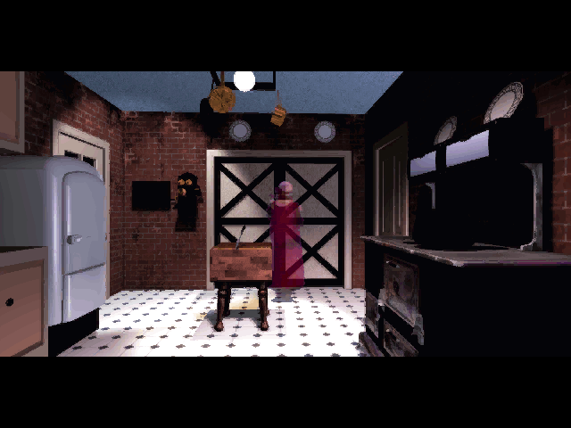 7th Guest, The IBM PC/Compatibles Screenshot: In the kitchen...is there a puzzle here?
