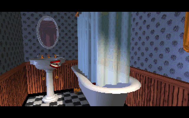 7th Guest, The IBM PC/Compatibles Screenshot: The chattering teeth indicate an action can be taken.