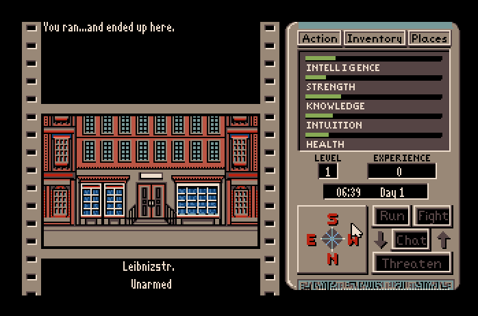 Third Courier, The Apple IIgs Screenshot: I ran away...and here I am!