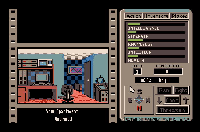 Third Courier, The Apple IIgs Screenshot: Game start.
