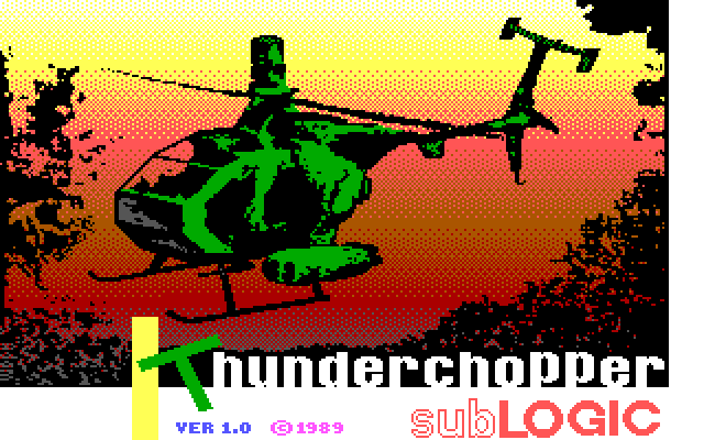 Thunderchopper IBM PC/Compatibles Screenshot: Title screen.