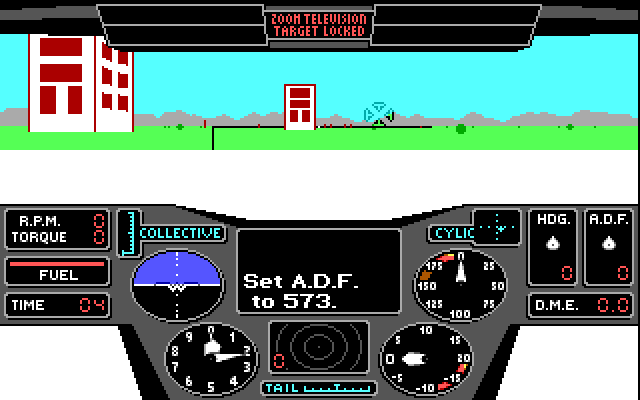 Thunderchopper IBM PC/Compatibles Screenshot: Training mission start.