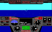 Thunderchopper for IBM PC/Compatibles - Flying over the ocean on a rescue mission.
