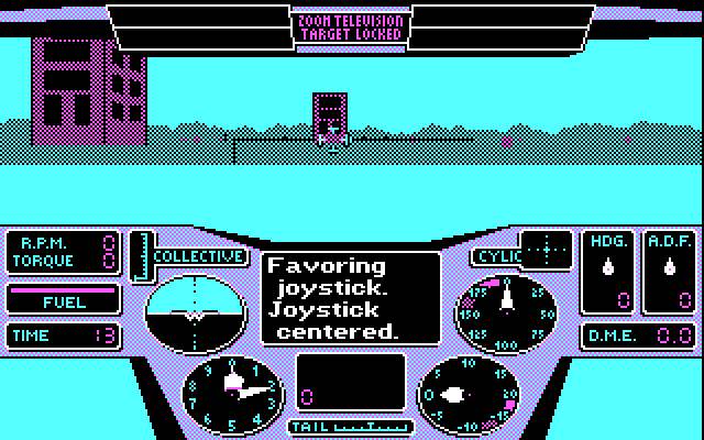 Thunderchopper IBM PC/Compatibles Screenshot: Starting the training mission.