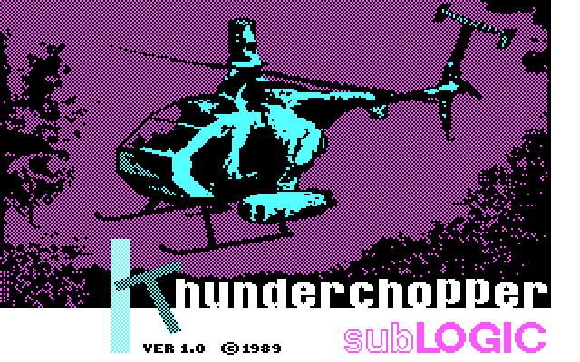 Thunderchopper IBM PC/Compatibles Screenshot: Title screen.