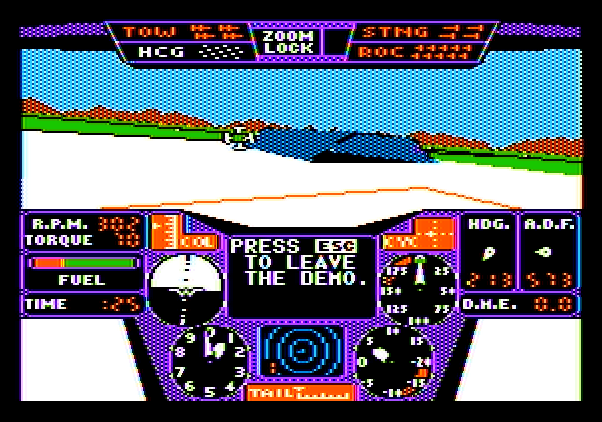 Thunderchopper Apple II Screenshot: Game demo.