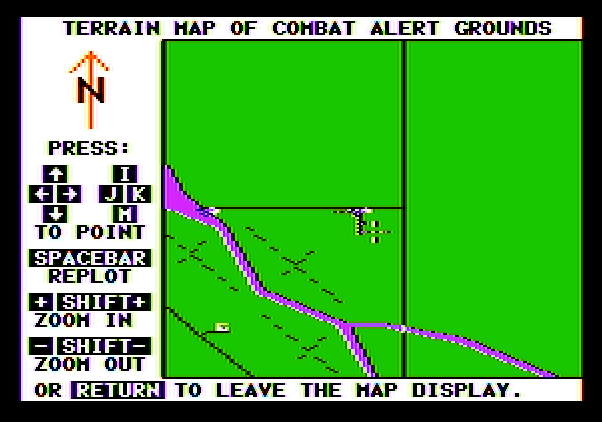 Thunderchopper Apple II Screenshot: Use the map to help navigate.