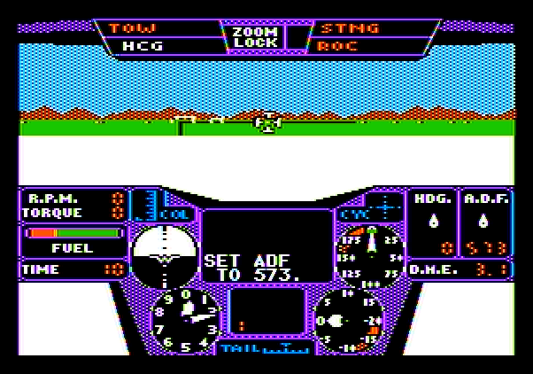 Thunderchopper Apple II Screenshot: Training mission start.