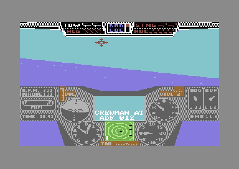 Thunderchopper Commodore 64 Screenshot: Search and rescue at sea.