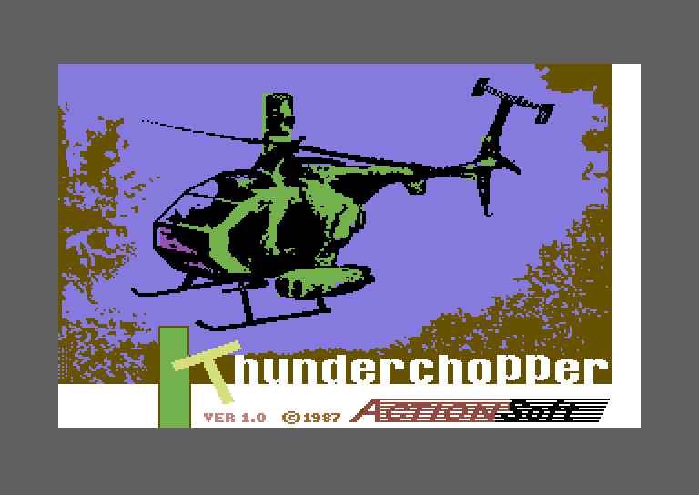 Thunderchopper Commodore 64 Screenshot: Title screen.