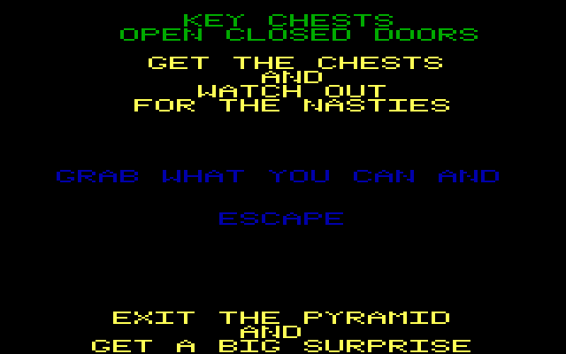 Lost Tomb IBM PC/Compatibles Screenshot: Entering the first room; grab what you can, and escape!