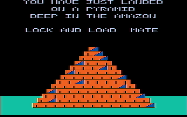 Lost Tomb IBM PC/Compatibles Screenshot: You have landed on the pyramid; lock and load, mate!