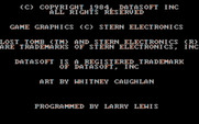 Lost Tomb for IBM PC/Compatibles - Copyright and credits screen.