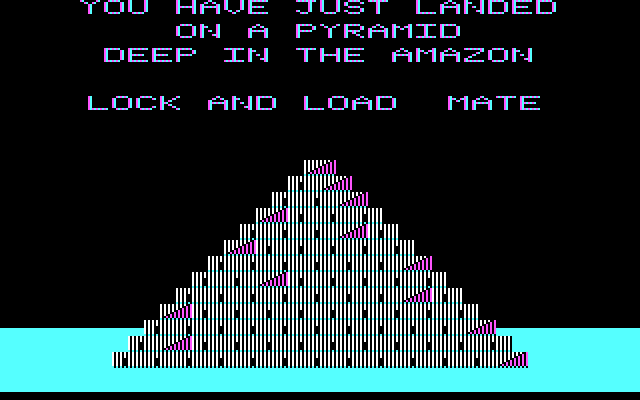 Lost Tomb IBM PC/Compatibles Screenshot: You have landed on a pyramid; the adventure begins!