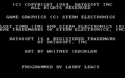 Lost Tomb for IBM PC/Compatibles - Copyright and credits screen.