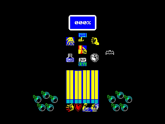 Batman: The Caped Crusader ZX Spectrum Screenshot: In-game menu.