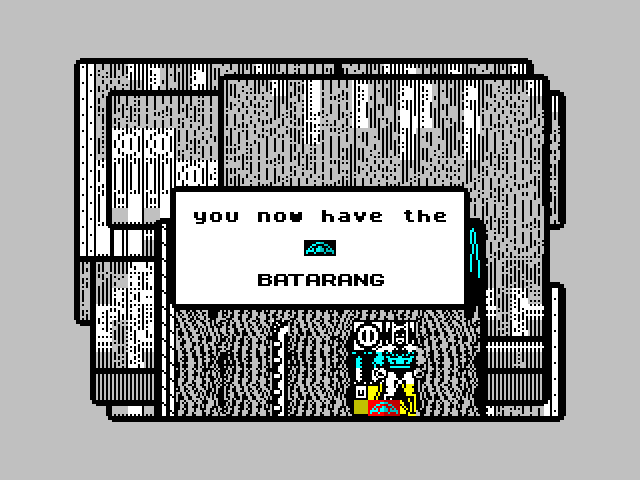 Batman: The Caped Crusader ZX Spectrum Screenshot: I found the batarang!