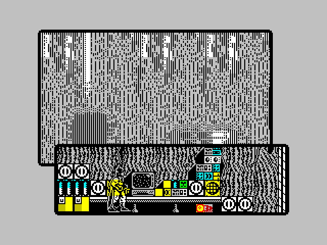 Batman: The Caped Crusader ZX Spectrum Screenshot: Some of the equipment in the bat cave...