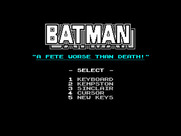 Batman: The Caped Crusader for ZX Spectrum - Main menu.