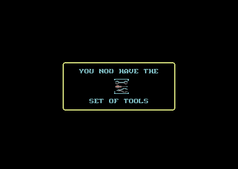 Batman: The Caped Crusader Commodore 64 Screenshot: I have some tools!