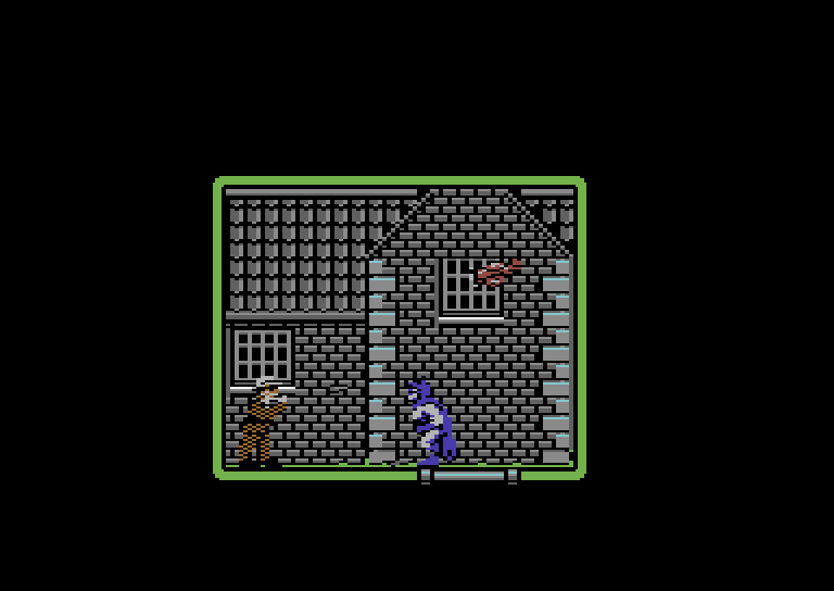 Batman: The Caped Crusader Commodore 64 Screenshot: Here comes a bad guy!