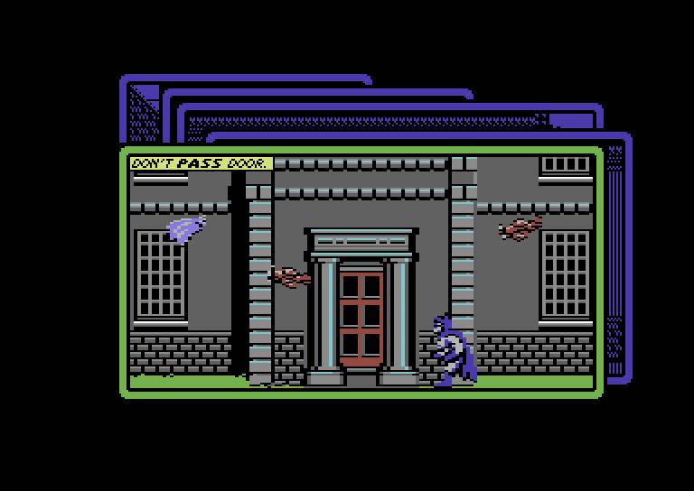 Batman: The Caped Crusader Commodore 64 Screenshot: What happens if I pass this door?