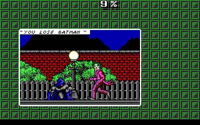 Batman: The Caped Crusader IBM PC/Compatibles Screenshot: Game over...