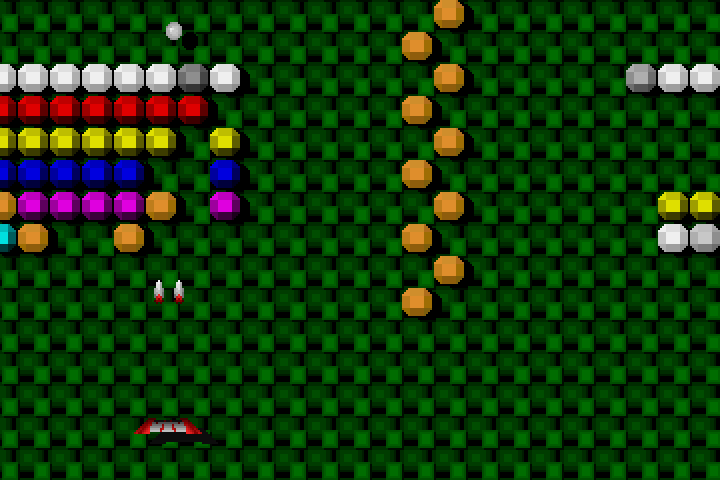 Bananoid IBM PC/Compatibles Screenshot: Using lasers to destroy bricks...