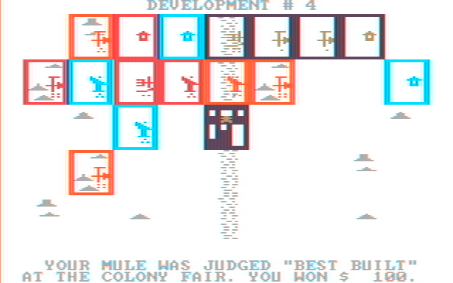 M.U.L.E. IBM PC/Compatibles Screenshot: My M.U.L.E. was judged best built!