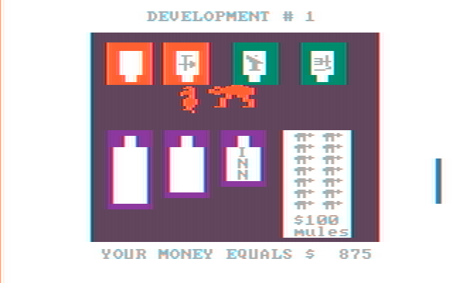 M.U.L.E. IBM PC/Compatibles Screenshot: Purchased a M.U.L.E., now back to work...