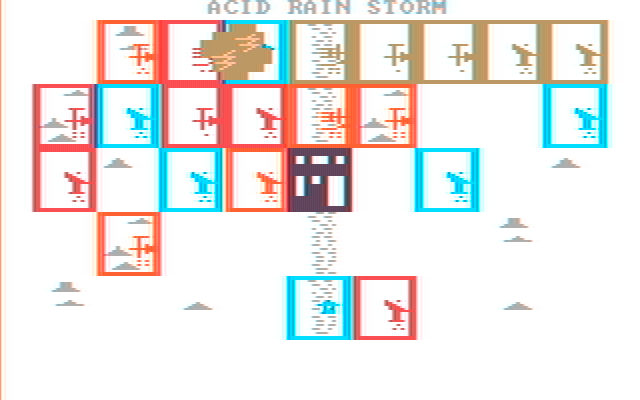 M.U.L.E. IBM PC/Compatibles Screenshot: Acid rain might be trouble...
