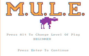 M.U.L.E. for IBM PC/Compatibles - Select a skill level.